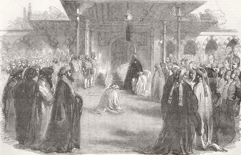 TURKEY. Bayram-Sultans Levee, Garden of Seraglio 1856 old antique print